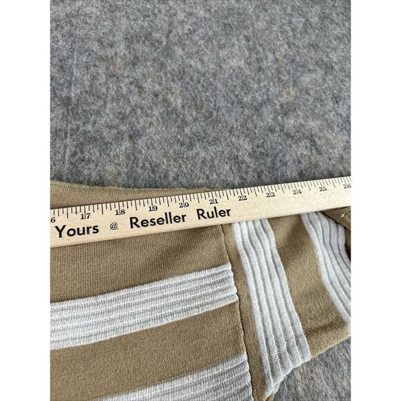 Lee Women Brown /white Stripe Pullover‎ Sweater Large - Picture 4 of 14